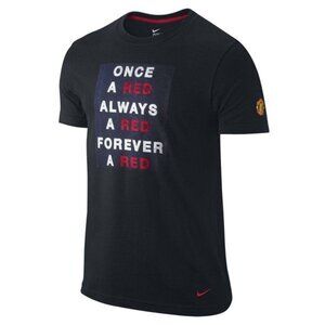 Nike Manchester United Men’s XL T‑Shirt Black Once a Red Always a Red Soccer Tee